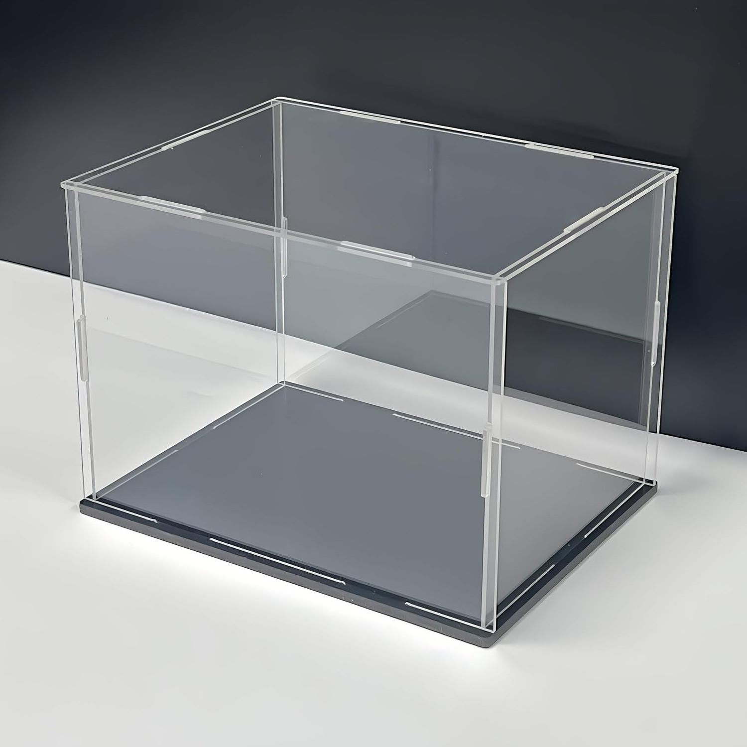 Acrylic Display Case, Assemble Cube Display Box Stand with Black Base,Dustproof Protection Showcase for Collectibles  Figurines