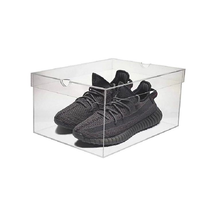 Custom Detachable Acrylic Display Box with LED Lights acrylic storage box for sneakers acrylic shoe box magnetic