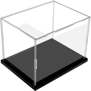 Acrylic Display Case, Assemble Cube Display Box Stand with Black Base,Dustproof Protection Showcase for Collectibles  Figurines