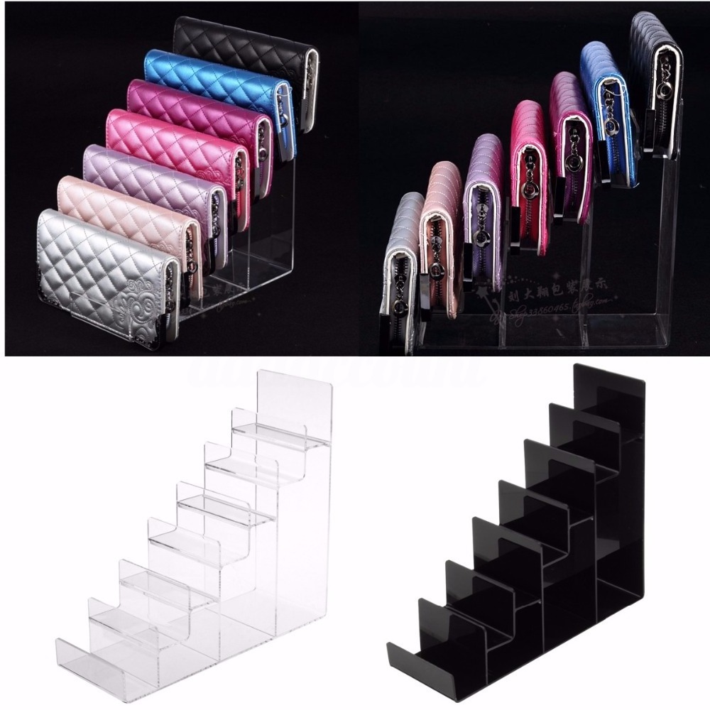 2022 wholesale custom acrylic bag display ladder stand for Jewelry Bags Shoes Cosmetics Model Cars