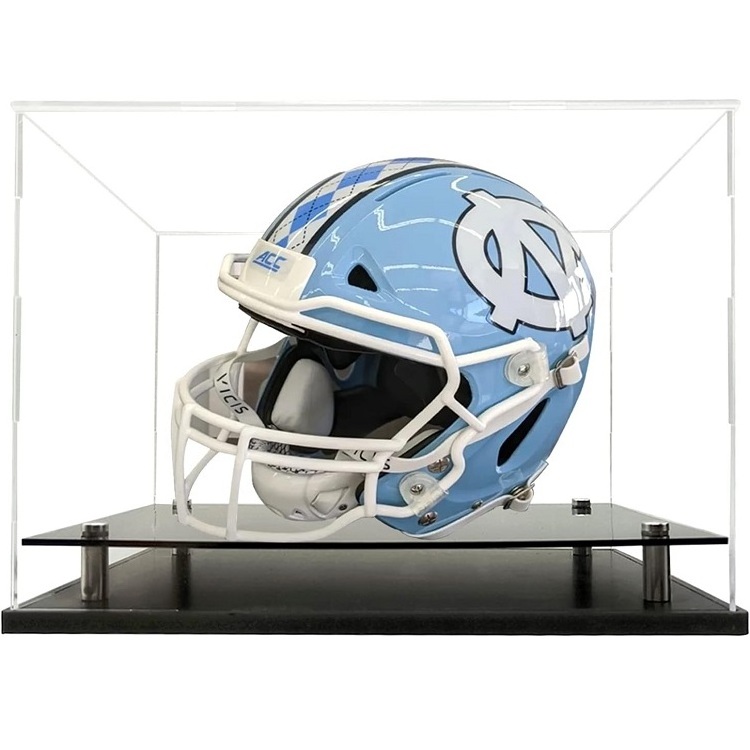 Acrylic Full Size Football Helmet Display Case Stand Box for Sports Memorabilia Collectibles Autograph Riser