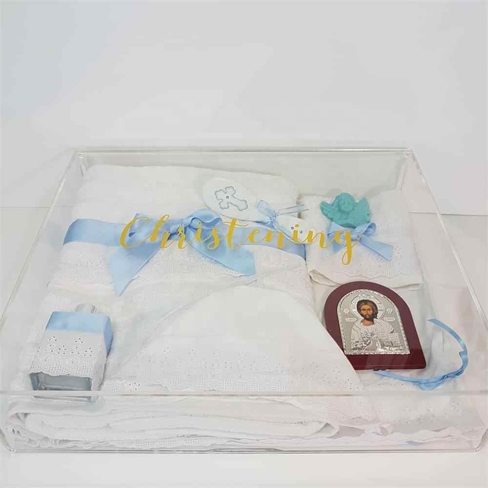 Customized Clear Acrylic Gift Box Personalised Christening Boxes Wholesale