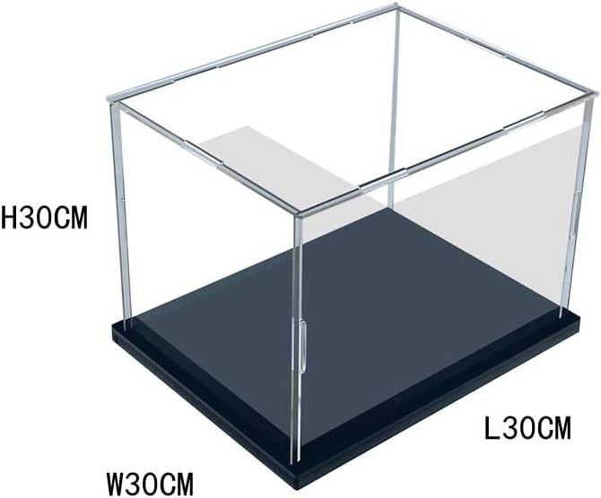 Acrylic Display Case, Assemble Cube Display Box Stand with Black Base,Dustproof Protection Showcase for Collectibles  Figurines