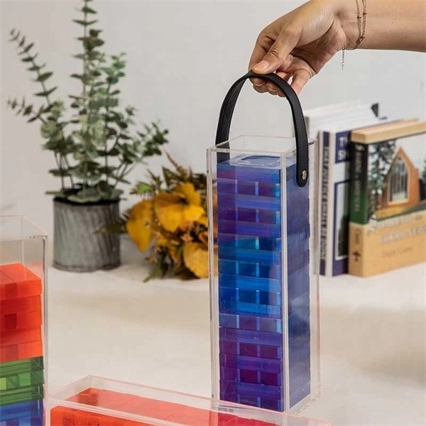 factory price  Acrylic Tumbling Tower Luxury Colorful Tabletop Game Party Tumbling Tower Blocks