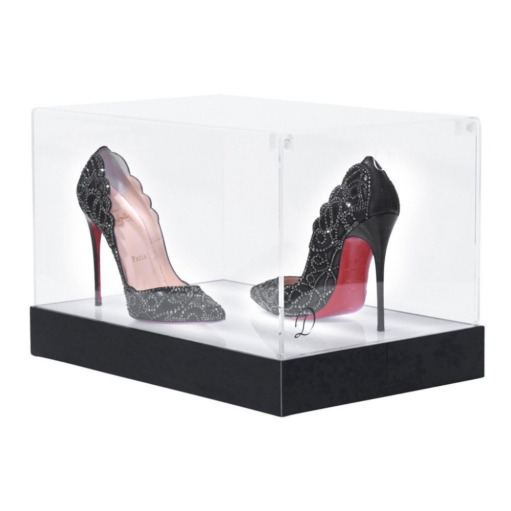 ACC Custom Transparent Acrylic display box shoe storage case With Led light Factory Wholesale