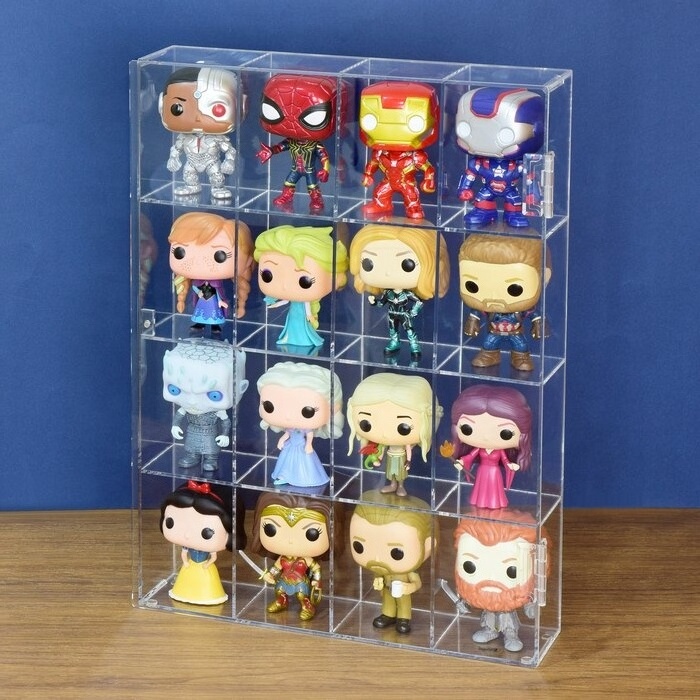 Acrylic Custom  Display Case Lockable Storage Box  for Lego Bricks and Small Toy Figure Stackable Display Cabinet