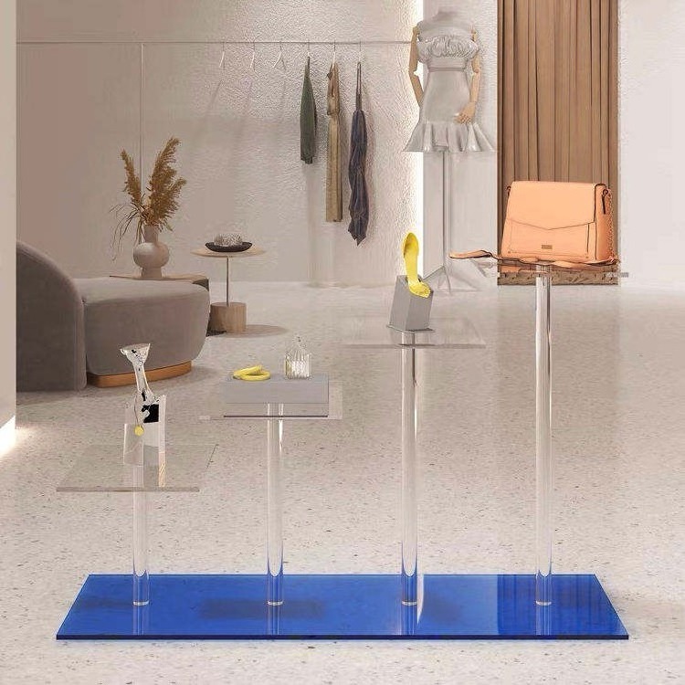 Wholesale Foldable Shopping mall shop acrylic display rack clothing store display rack for shoe or bag or goods