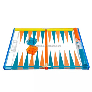 High Quality Acrylic Luxury High-Quality Custom colorful Acrylic Backgammon Chess Game Set for Entertainment