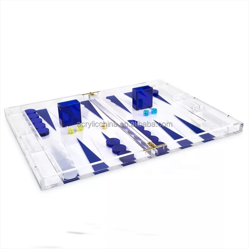 High Quality Acrylic Luxury High-Quality Custom colorful Acrylic Backgammon Chess Game Set for Entertainment