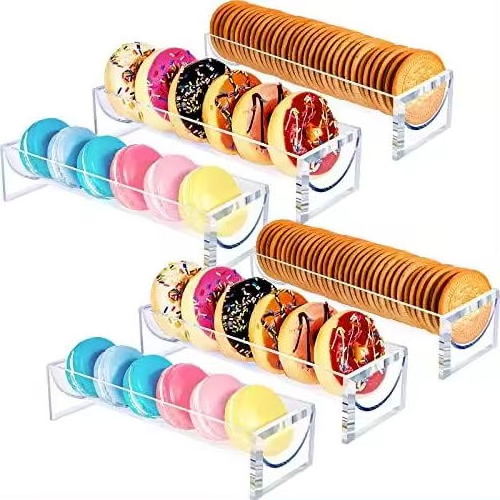 XFL Cheap Wholesale Acrylic Macaron Display Rack Clear Cookie Food Stand Riser Case