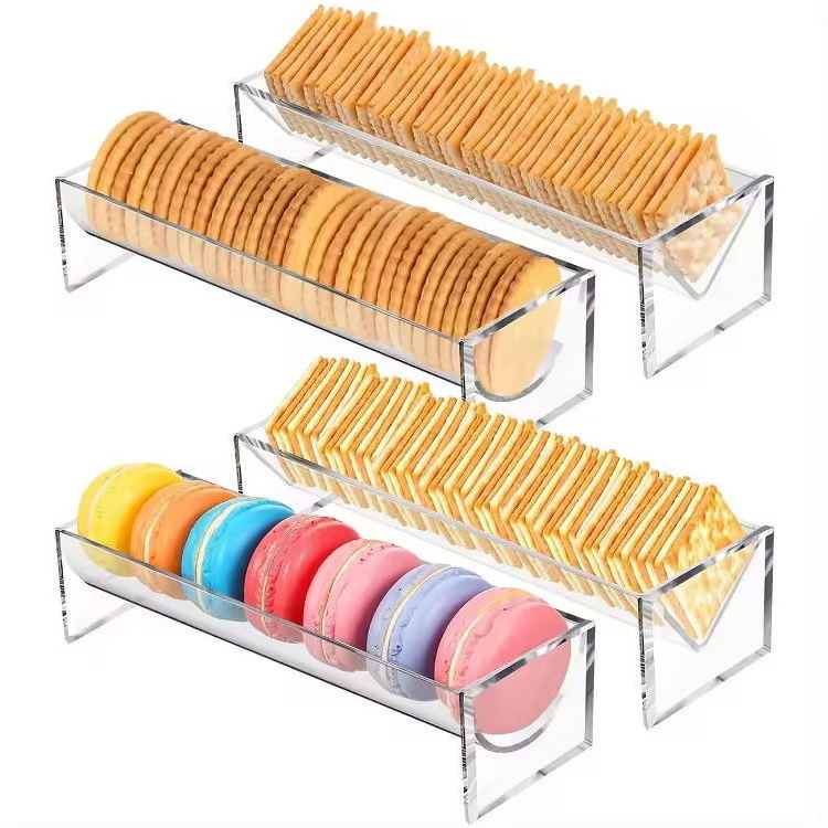 XFL Cheap Wholesale Acrylic Macaron Display Rack Clear Cookie Food Stand Riser Case