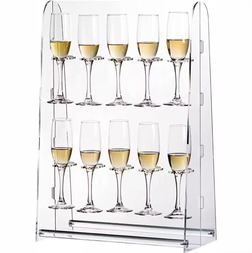 Modern Transparent  Wine Tube Holder 12 Holes Shot Glass Holder Wine Glasses Stopper Holder Wine Rack