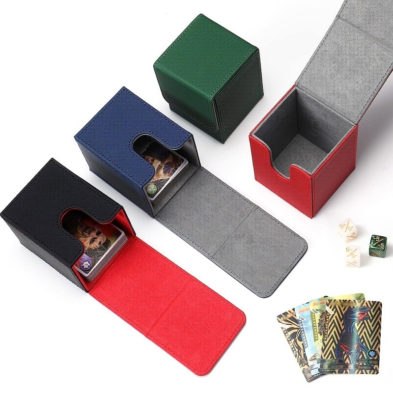 Custom Business Card Collection Box Trading Cards Leather Playing Card Box