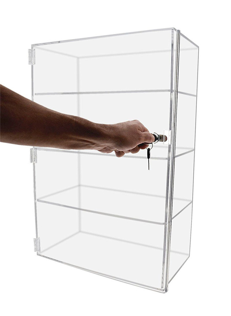 YAGELI transparent clear acrylic display case large lucite display cabinet acrylic display cabinet with lock