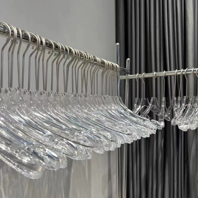 New Clothing Store Transparent Clear Rack Clothes Dress Pants Acrylic Hanger