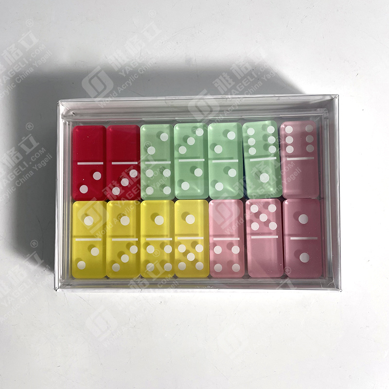 100% new Acrylic Domino Set with Dominoes  Box for Gambling