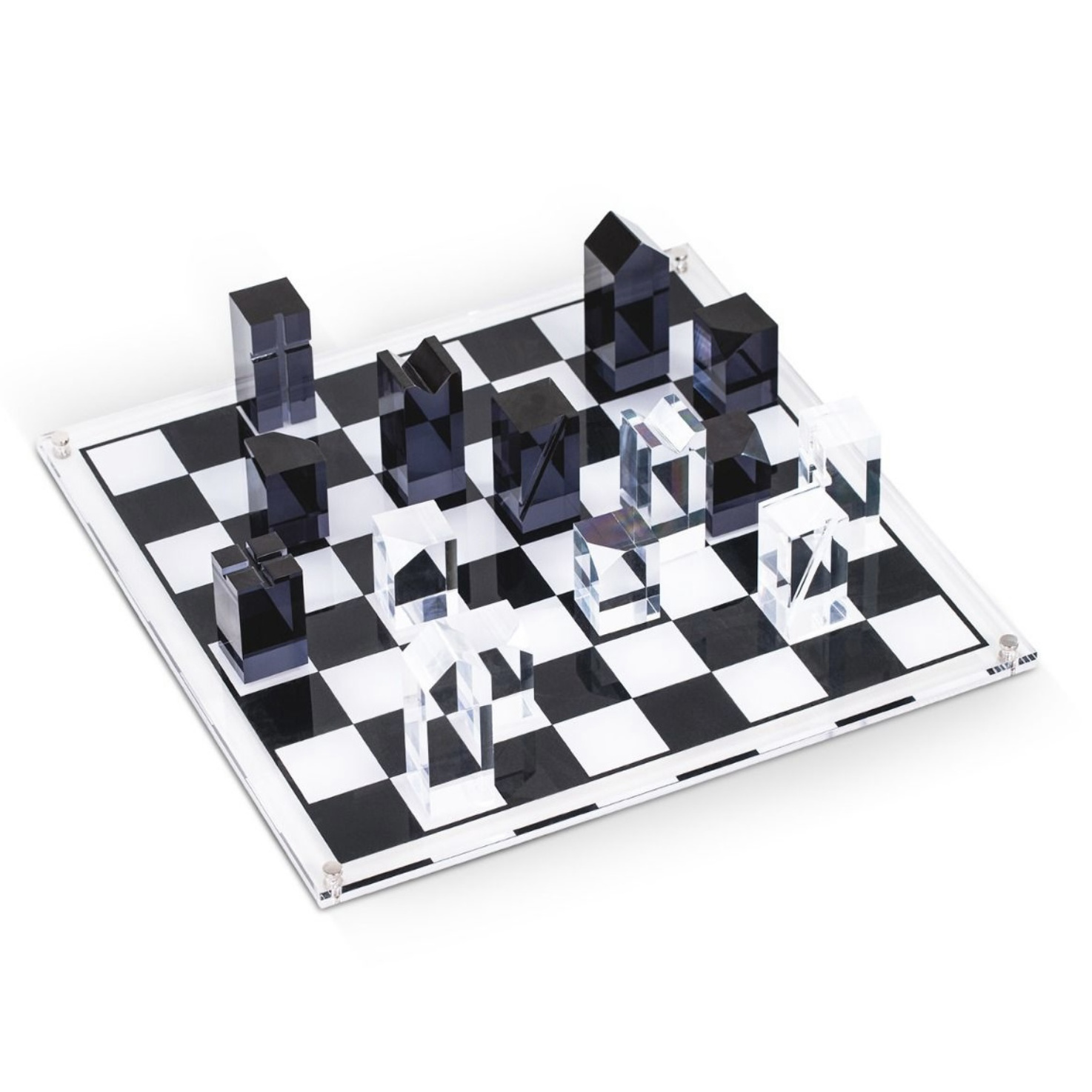 YAGELI  hot sale super clear acrylic chess & checkers game set chess acrylic piece crystal chess set