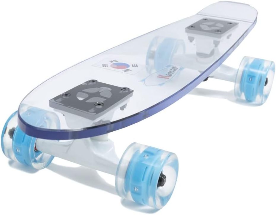 Kids Plastic Recycled Custom Clear Transparent Acrylic Perspex Skateboard with Carrying Bag