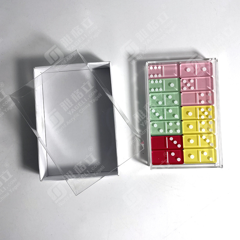 100% new Acrylic Domino Set with Dominoes  Box for Gambling