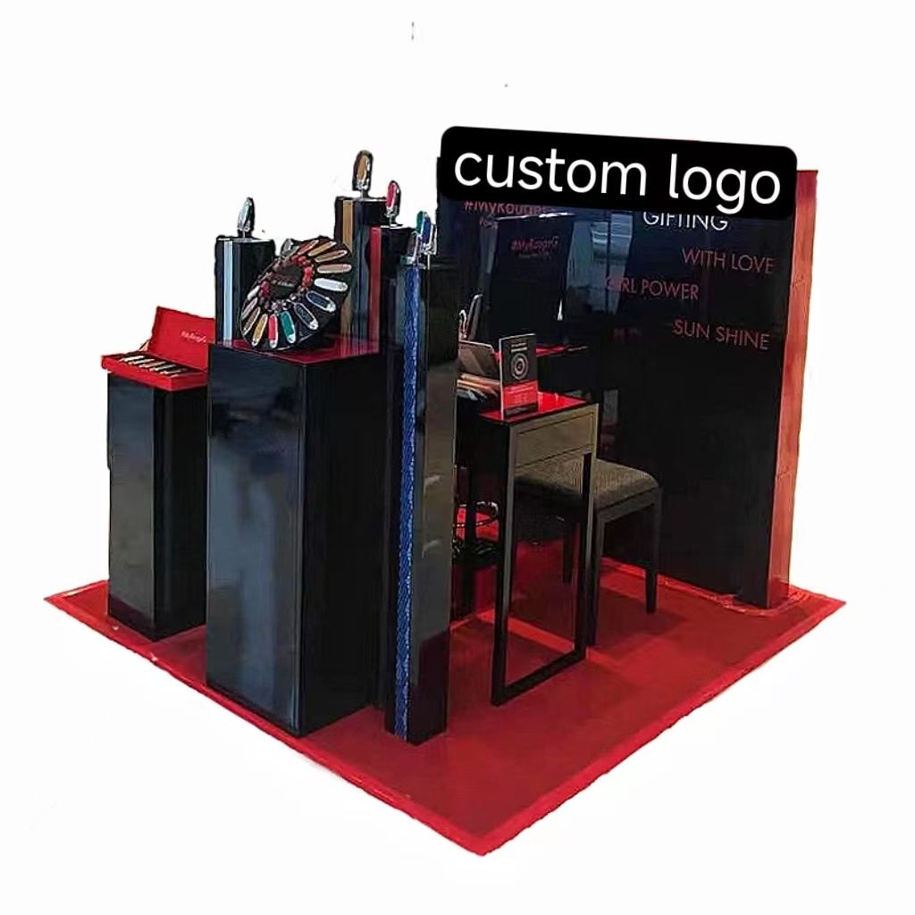 Factory custom cosmetics store whole store display rack MDF spray paint floor standing display rack and acrylic display rack