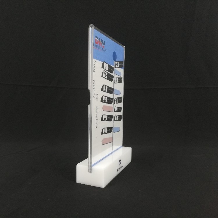 Acrylic Sign Menu Holder Clear Display Table Tent Card Holders With Wooden or Acrylic Base