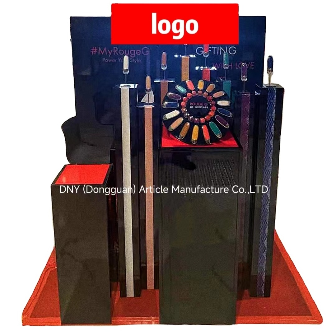 Factory custom cosmetics store whole store display rack MDF spray paint floor standing display rack and acrylic display rack