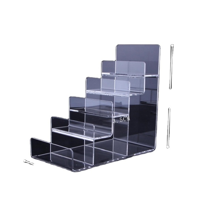 Transparent Desktop Multi- layer Acrylic Handbag Purse Display Stand Acrylic Wallet Display Stand