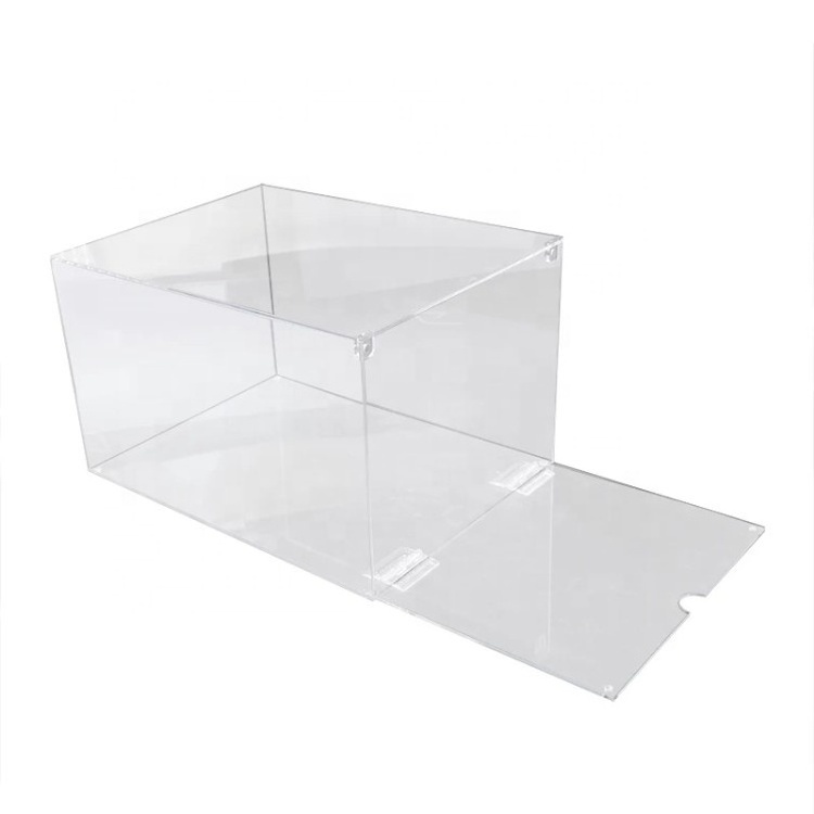 Wholesale Custom Plastic Shoebox clear Acrylic Shoe Container Box Packaging Box Display Case with Customized Logo sneaker box