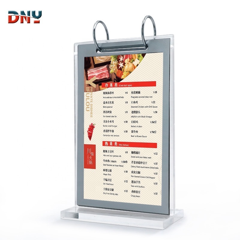 Restaurant table menu display stand desktop customized menu price list page flip card menu card stand stand