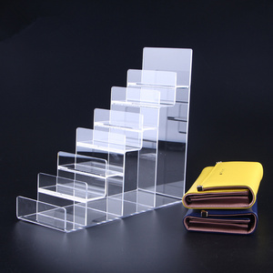 Transparent Desktop Multi- layer Acrylic Handbag Purse Display Stand Acrylic Wallet Display Stand