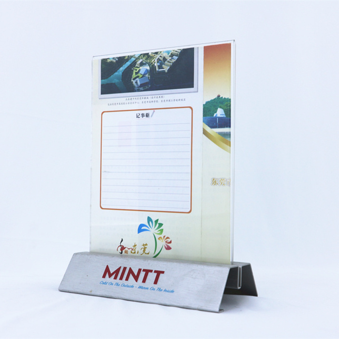 Factory custom Clear T Shape Stand-up Insert Menu Tent Card Holder Acrylic Menu Holder