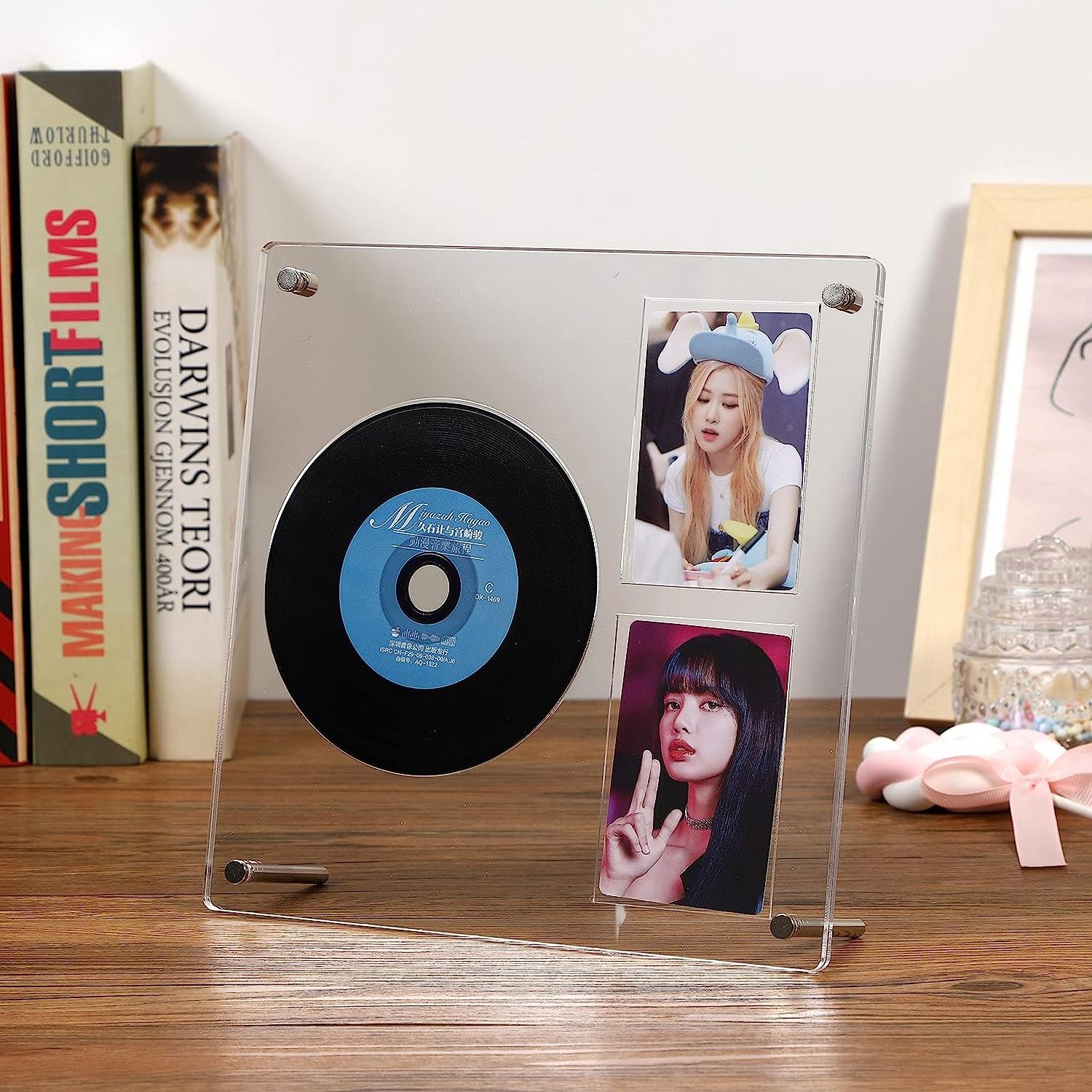 Wholesale Personalized Transparent Acrylic Double Sided Magnetic Photo Frames Display Stand For Tabletop Display