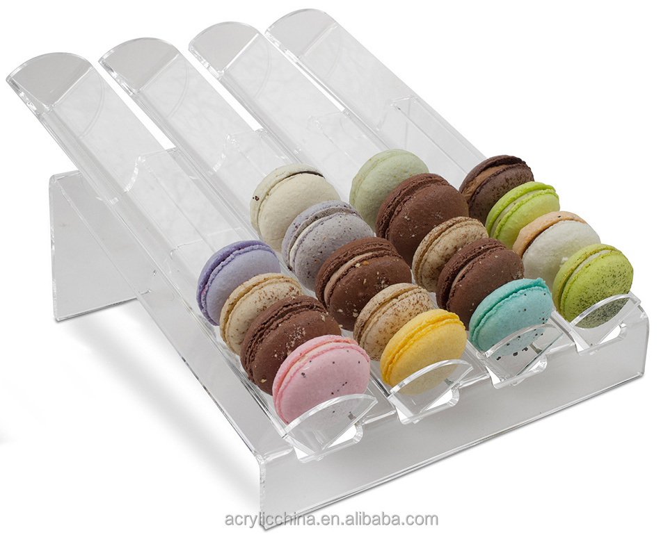 Custom made acrylic macaron display trays,shop display food storage clear acrylic macaron display trays