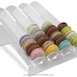 Custom made acrylic macaron display trays,shop display food storage clear acrylic macaron display trays