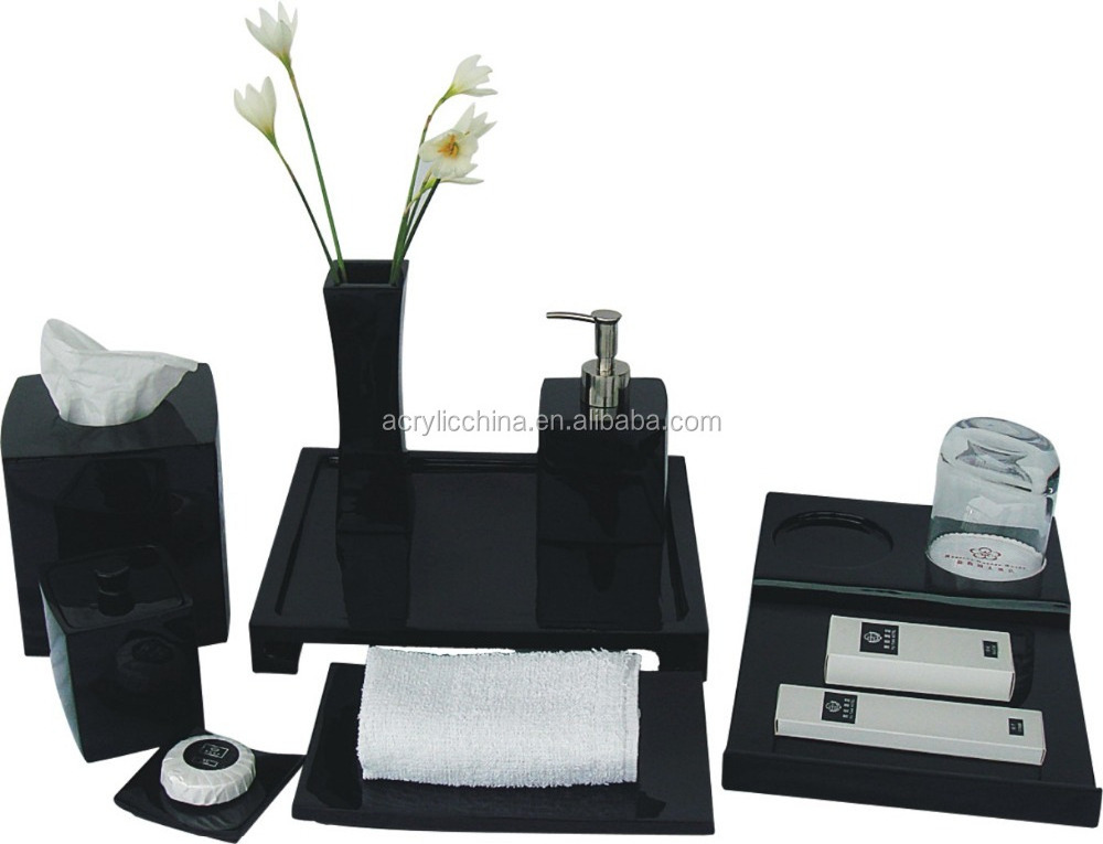 Modern Acrylic hotel bathroom amenities tray sets /hotel amenities set /amenity tray in hotel