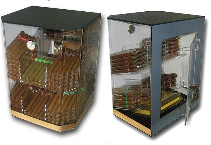 Acrylic Cigar Displays - Humidors for Table Top Display & Counter Top Showcase Use