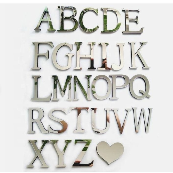 DIY Home Wedding Decoration 3d Acrylic Alphabet Letter Wall Sticker