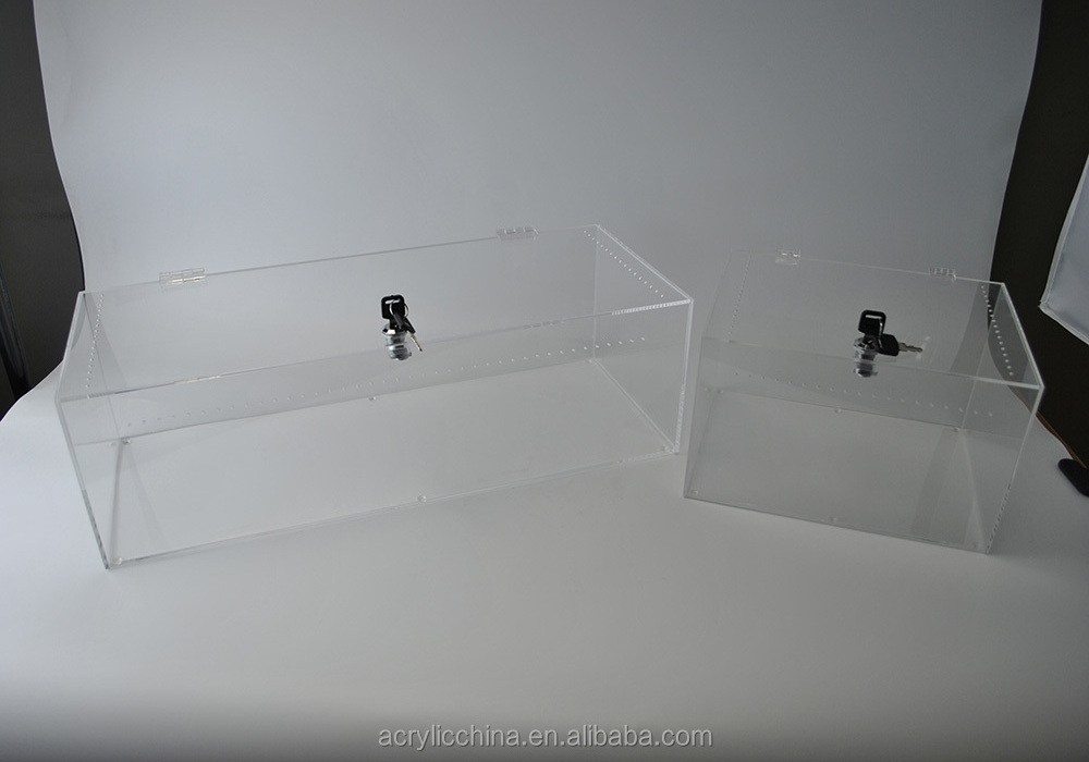 High quality acrylic reptile display cases with lid,customized storage box acrylic creeper/reptile display cases wholesale