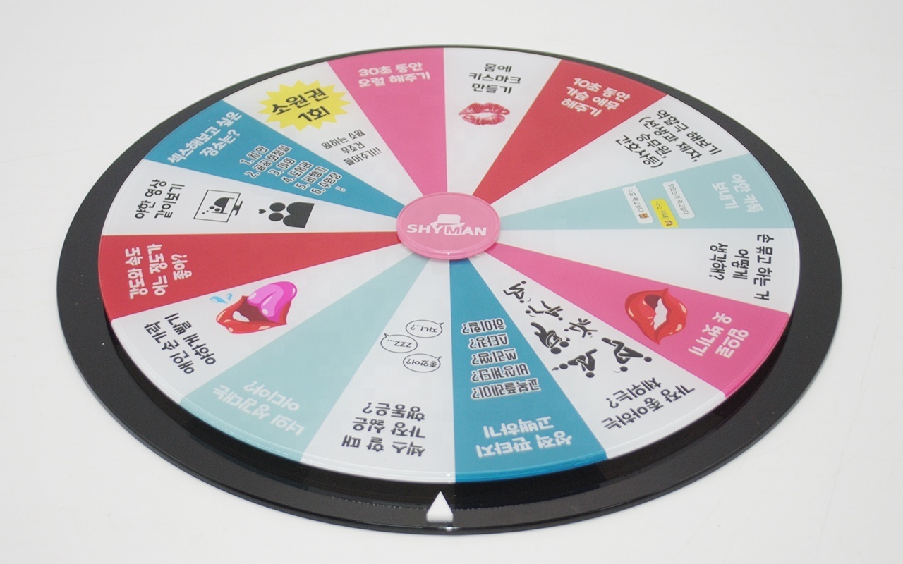 Acrylic Dry Erase Lucky Draw Turntable Wheel 12 Inch Roulette Lottery Prize Wheel Spinner of Fortune Roulette