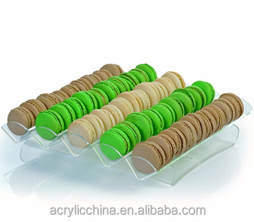 Custom made acrylic macaron display trays,shop display food storage clear acrylic macaron display trays