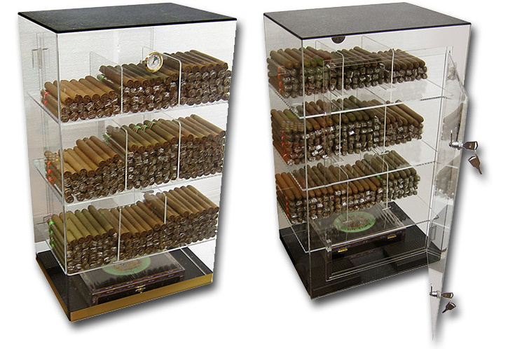 Acrylic Cigar Displays - Humidors for Table Top Display & Counter Top Showcase Use