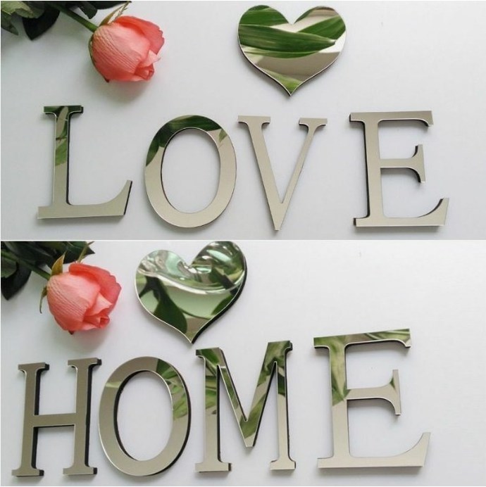 DIY Home Wedding Decoration 3d Acrylic Alphabet Letter Wall Sticker