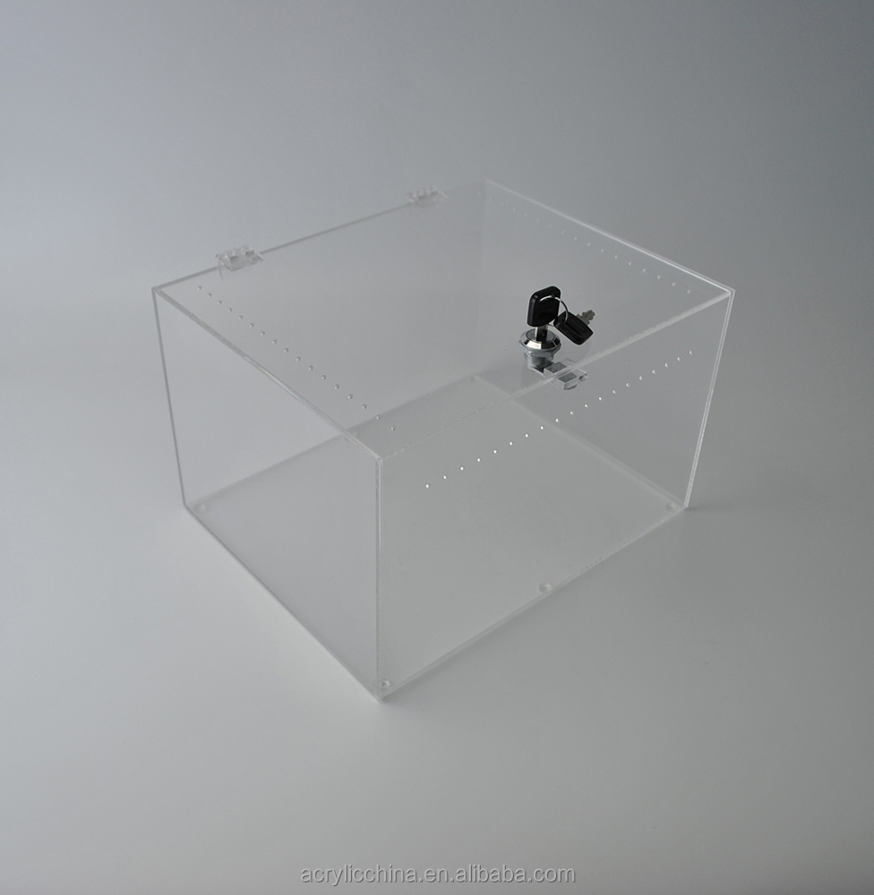 High quality acrylic reptile display cases with lid,customized storage box acrylic creeper/reptile display cases wholesale