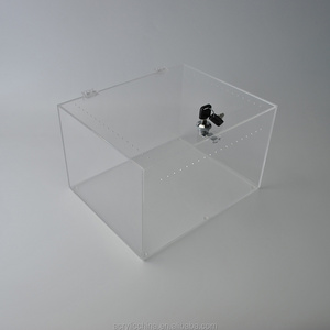 High quality acrylic reptile display cases with lid,customized storage box acrylic creeper/reptile display cases wholesale