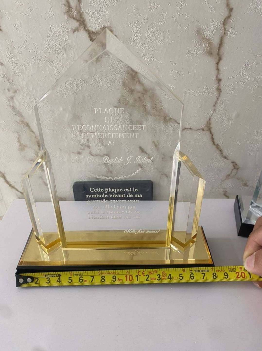 Personalized Shape Lucite Acrylic Award/Trophy with Custom Engraving