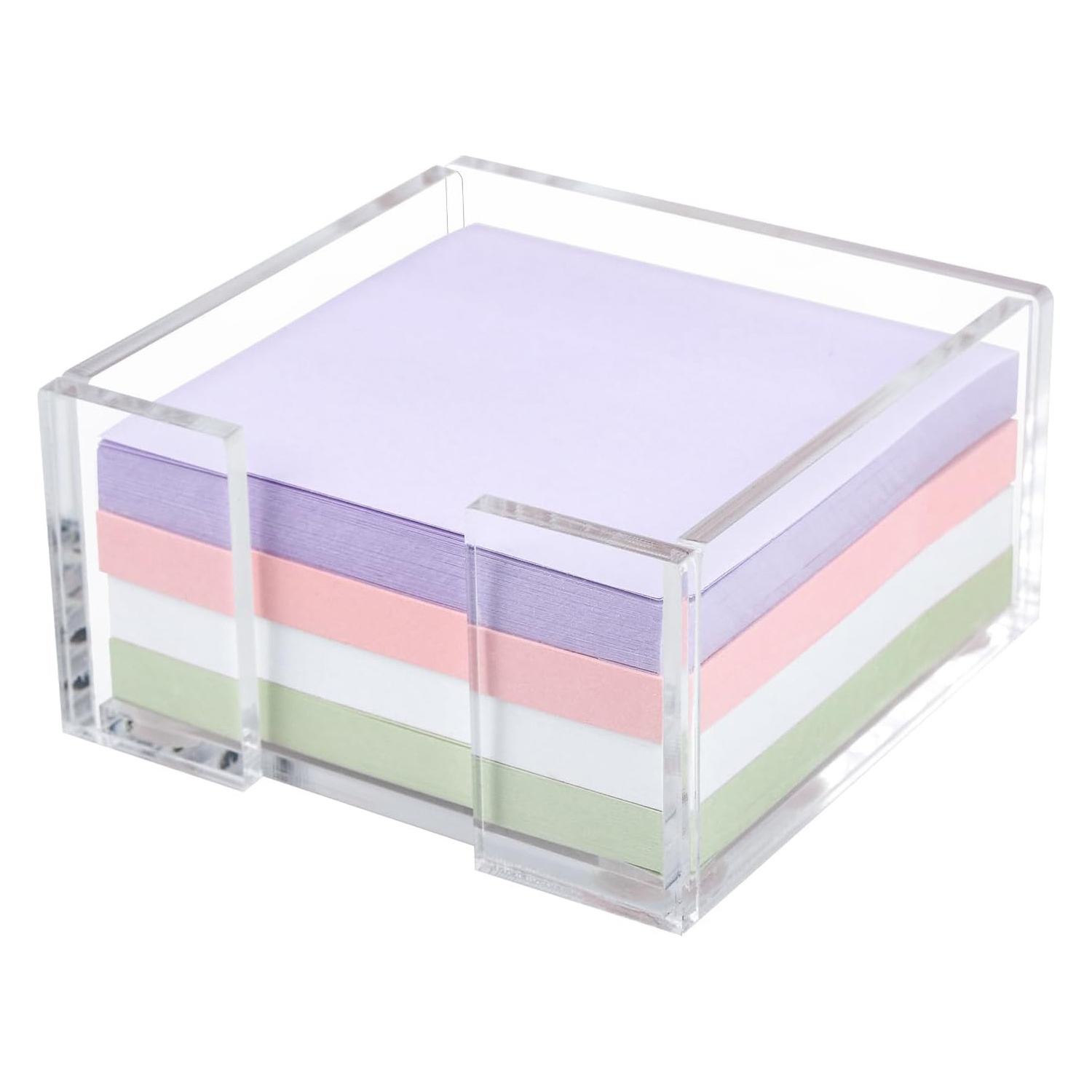 3x3 Clear Acrylic Notepad Holder Memo For School Office Desk Organizer 4 Pads Acrylic Sticky Note Holder