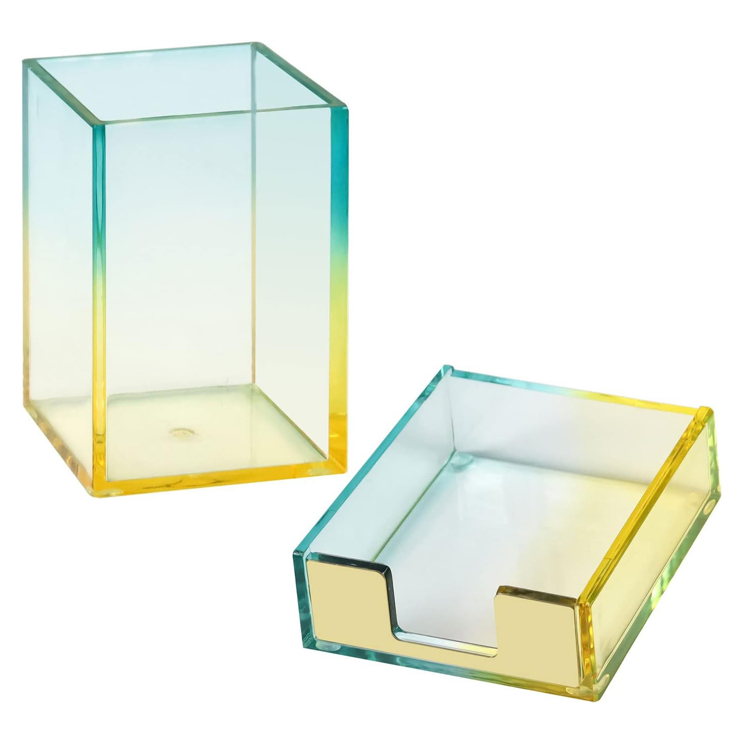 3x3 Clear Acrylic Notepad Holder Memo For School Office Desk Organizer 4 Pads Acrylic Sticky Note Holder