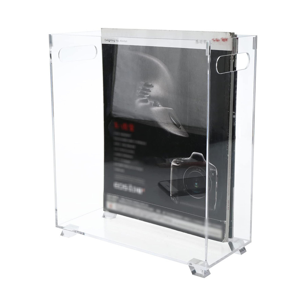 Clear Acrylic Magazine Holder Rack With 4 Legs Custom Acrylic Magazine Holder