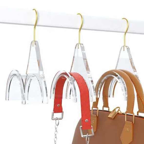 Luxury Acrylic Hat And Bag Holder Hanger Hook Closet Storage Organization Display Wholesale Acrylic Handbag Hangers