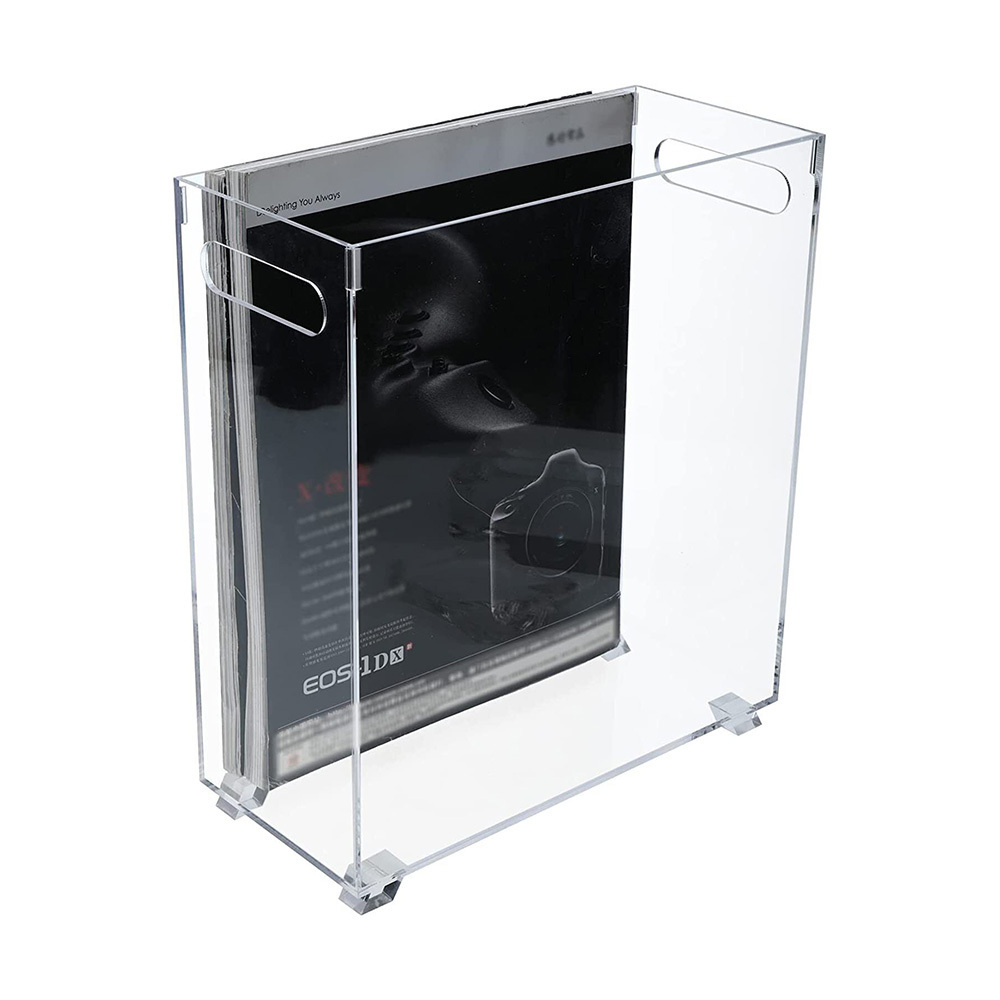 Clear Acrylic Magazine Holder Rack With 4 Legs Custom Acrylic Magazine Holder